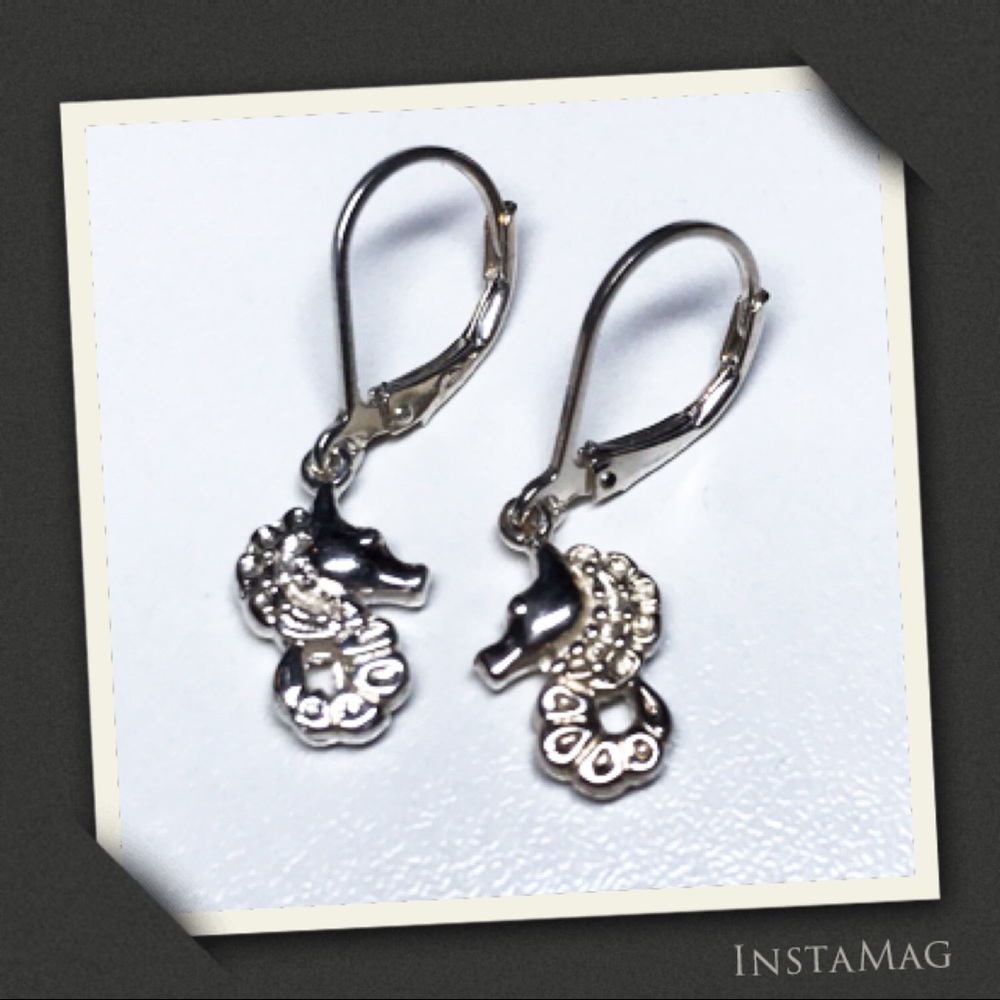 CUSTOM MADE Sterling Silver Seahorse Earrings